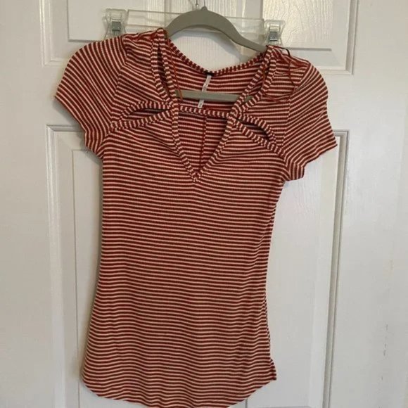 Striped, Cut out Free People Shirt - Picture 1 of 2